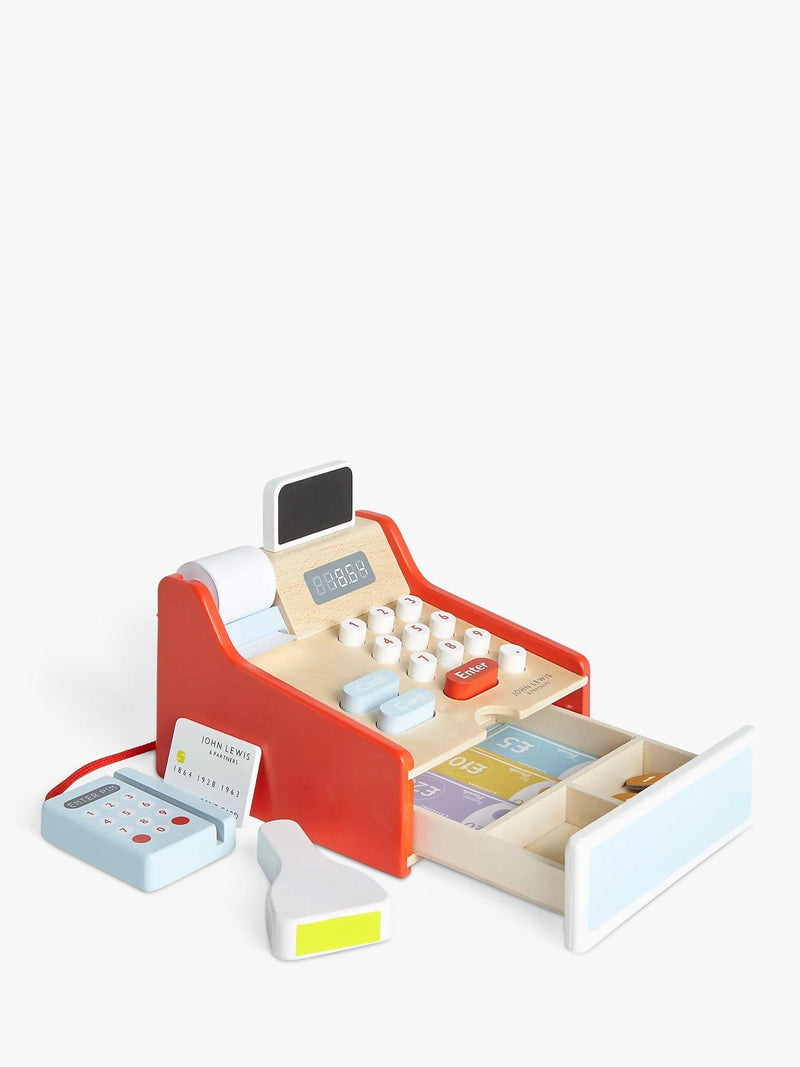 John Lewis wooden toy cash register (British brand)