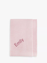 John Lewis Babyblooms Personalised Knitted Baby Blanket Pink 70 x 100cm- Buy online at McGrocer