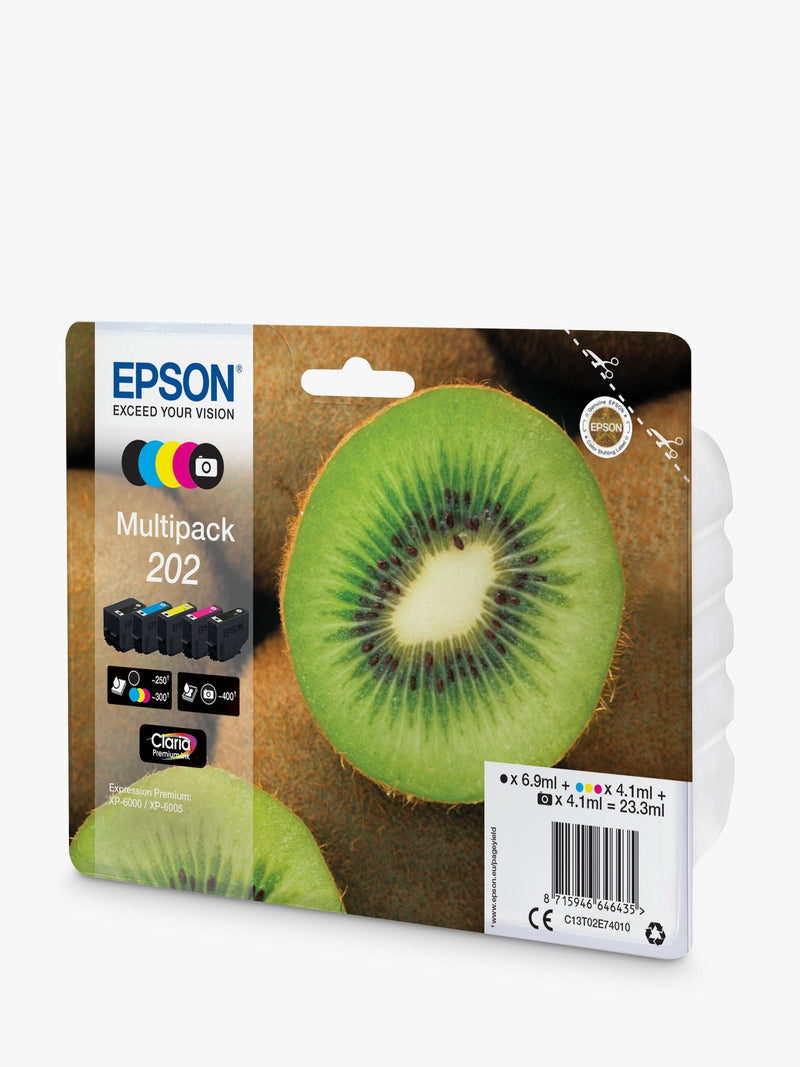 Epson Kiwi 202 multipack inkjet cartridges 5 pack, imported from the UK