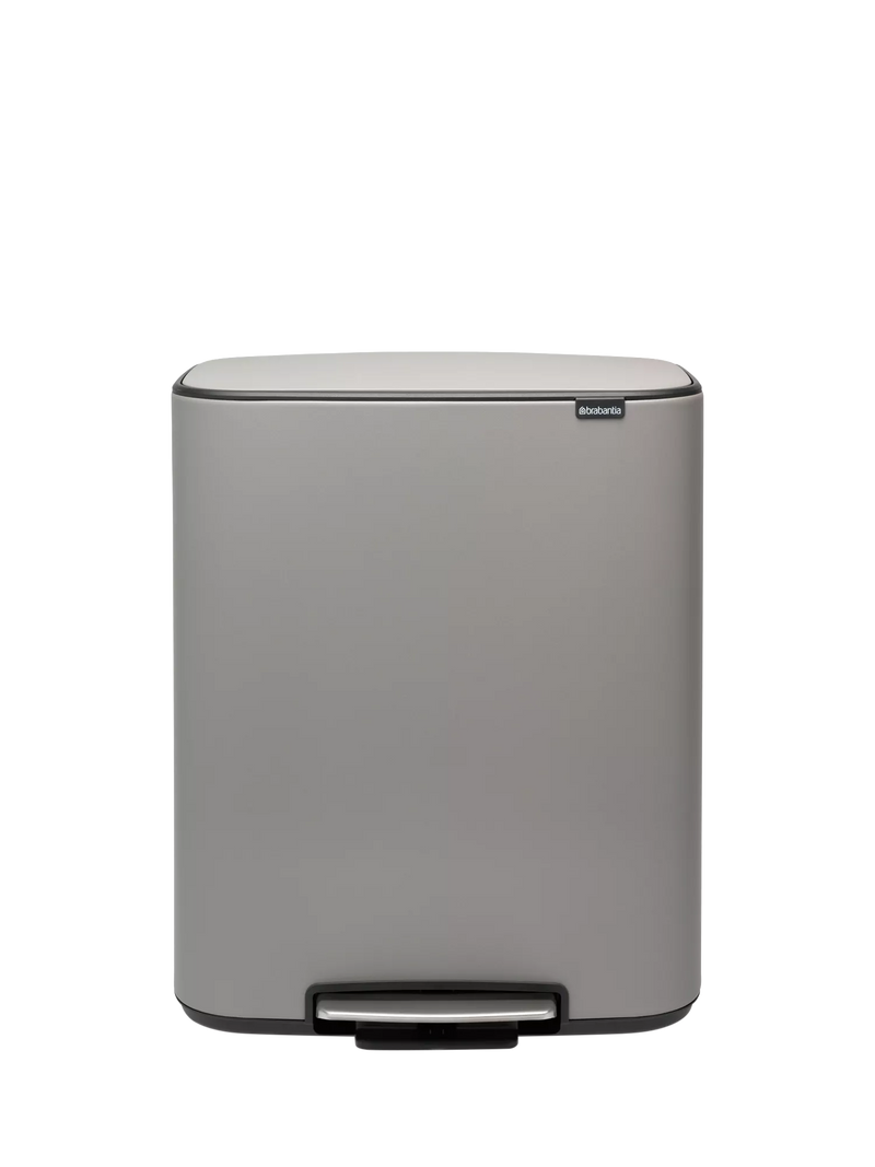 Brabantia Bo pedal bin Mineral Concrete Grey 60L - British product