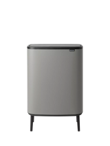 John Lewis Brabantia Bo Hi Recycling Touch Bin Mineral Concrete Grey Kitchen Bin 2x 30L- Buy online at McGrocer
