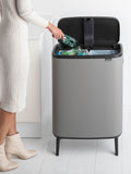Brabantia Bo Hi Recycling Touch Bin Mineral Concrete Grey 2x30L - British product