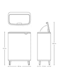 Brabantia Bo Hi Recycling Touch Bin Mineral Concrete Grey 2x30L - British product