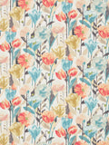 Harlequin Verdaccio Abstract Poppies and Tulips Furnishing Fabric, 137cm x 1m