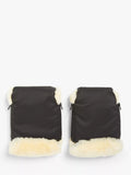 John Lewis black lambskin lined hand muffs for pushchairs, UK version