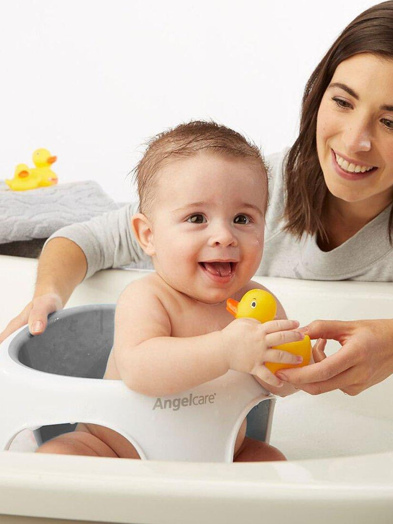 Angelcare soft touch baby bath seat in white and grey - British product