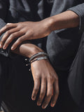 Monica Vinader men's linear friendship bracelet silver black - British product