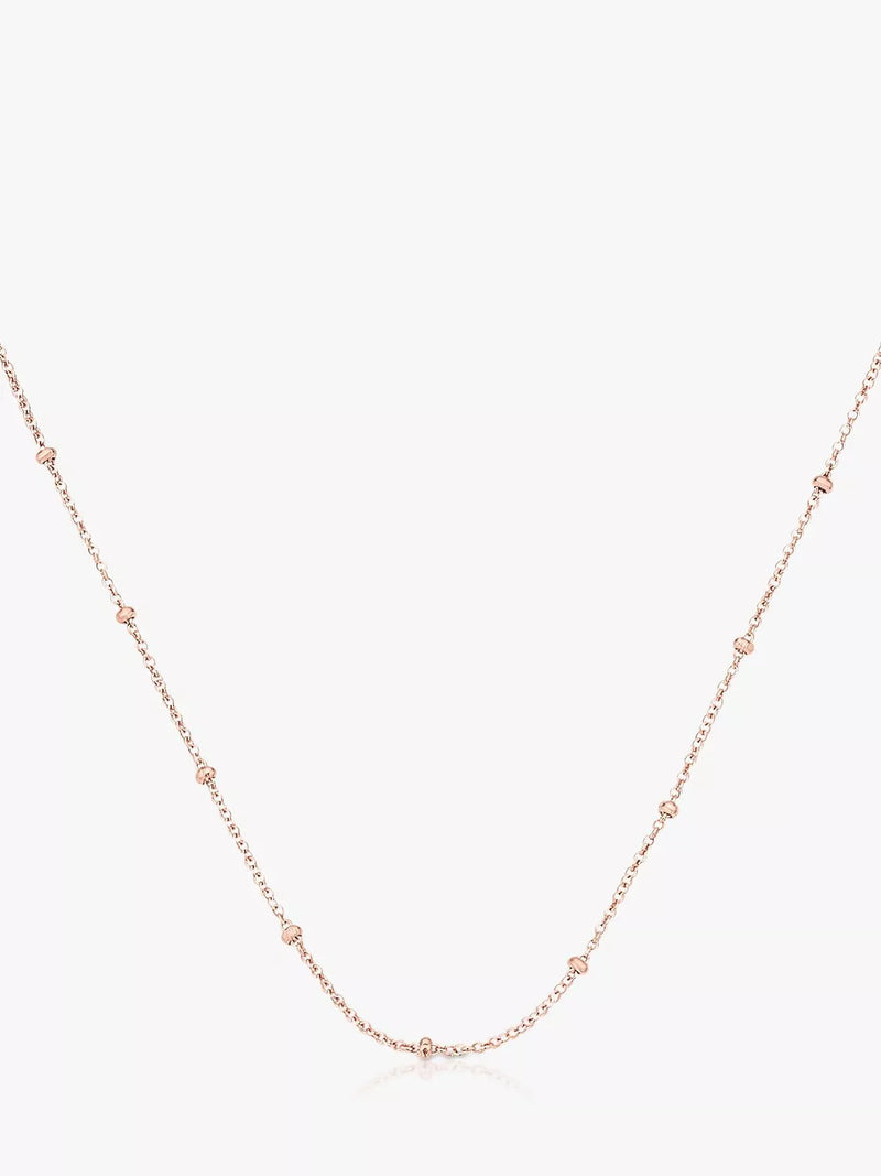 Monica Vinader fine beaded chain necklace rose gold 40-45cm - British product