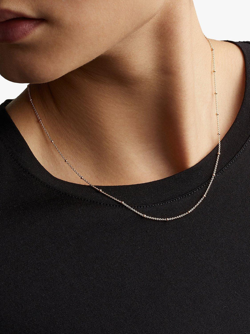 Monica Vinader fine beaded chain necklace rose gold 40-45cm - British product