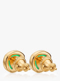 Monica Vinader MV Siren onyx stud earrings sterling silver gold (British brand)