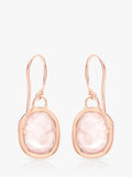Monica Vinader rose gold hook earrings with quartz gemstone, UK version