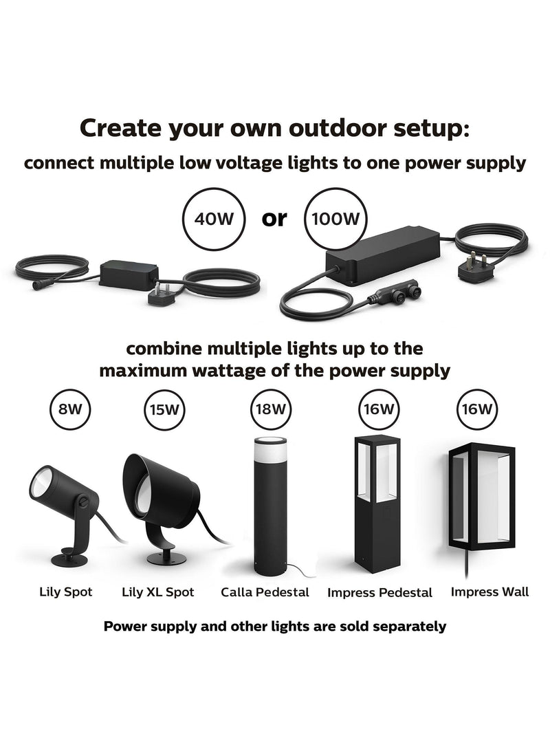 Philips Hue Lily XL smart outdoor spotlight extension 19cm - British brand