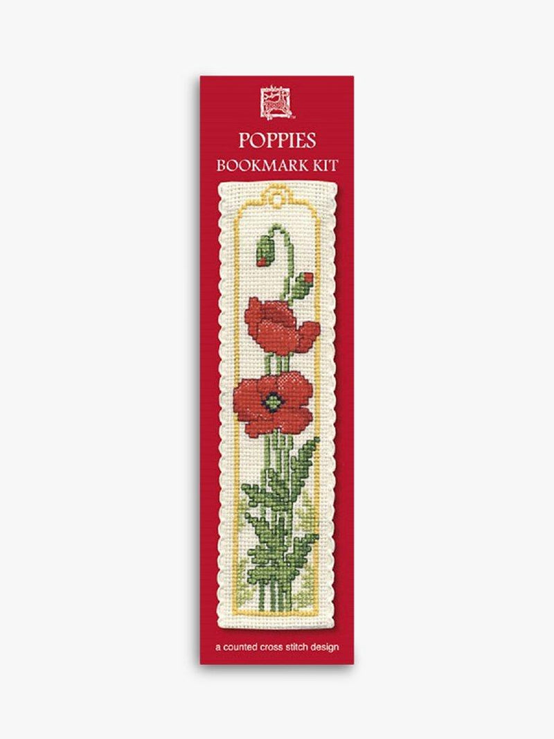 Textile Heritage poppies bookmark cross stitch kit - British product