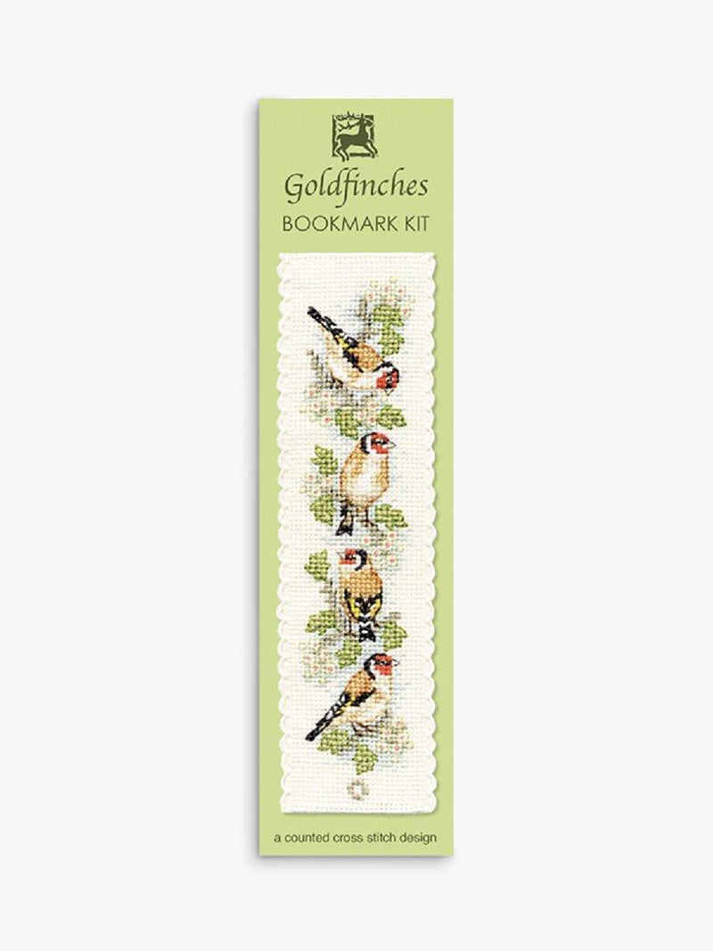 Textile Heritage goldfinches bookmark cross stitch kit, UK version