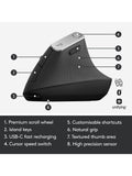 Logitech MX Vertical ergonomic mouse, imported from the UK