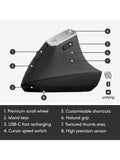 Logitech MX Vertical ergonomic mouse, imported from the UK