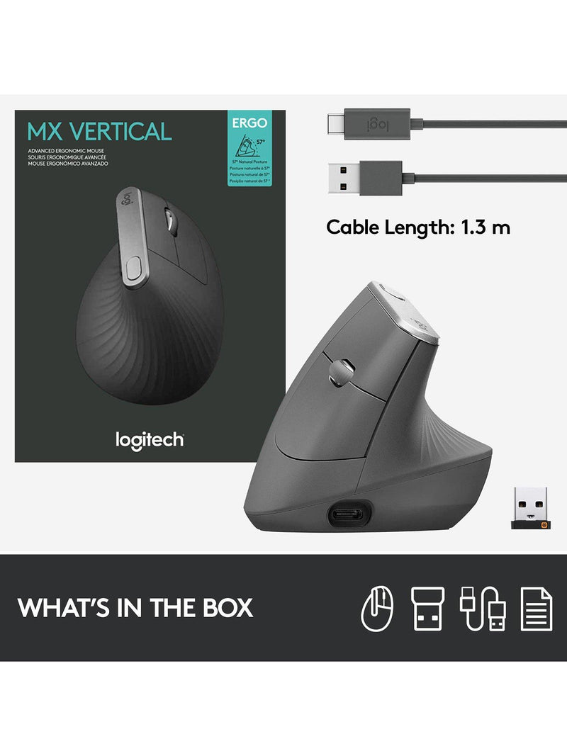 Logitech MX Vertical ergonomic mouse, imported from the UK