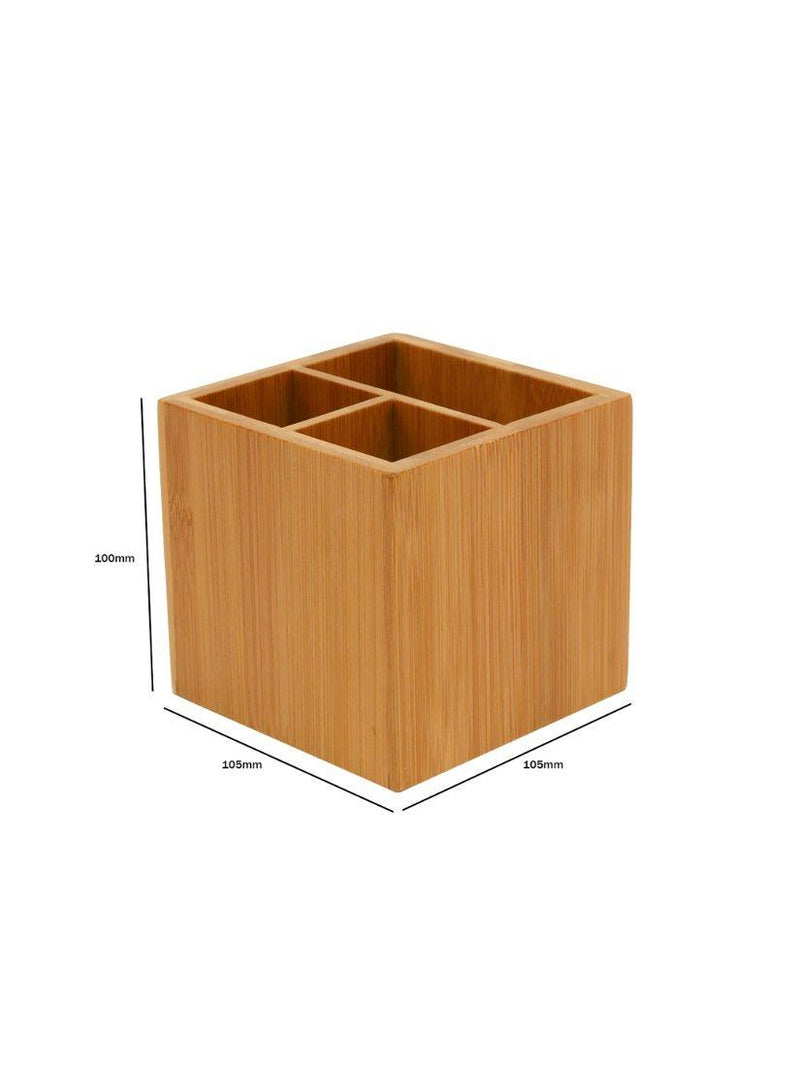 Osco Bamboo 3 Section Pen Pot Office Storage, UK version