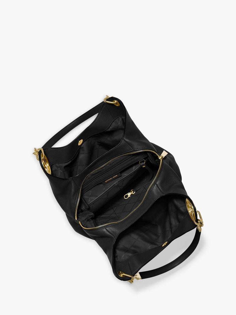 Michael Kors Lillie large leather shoulder bag black (British brand)