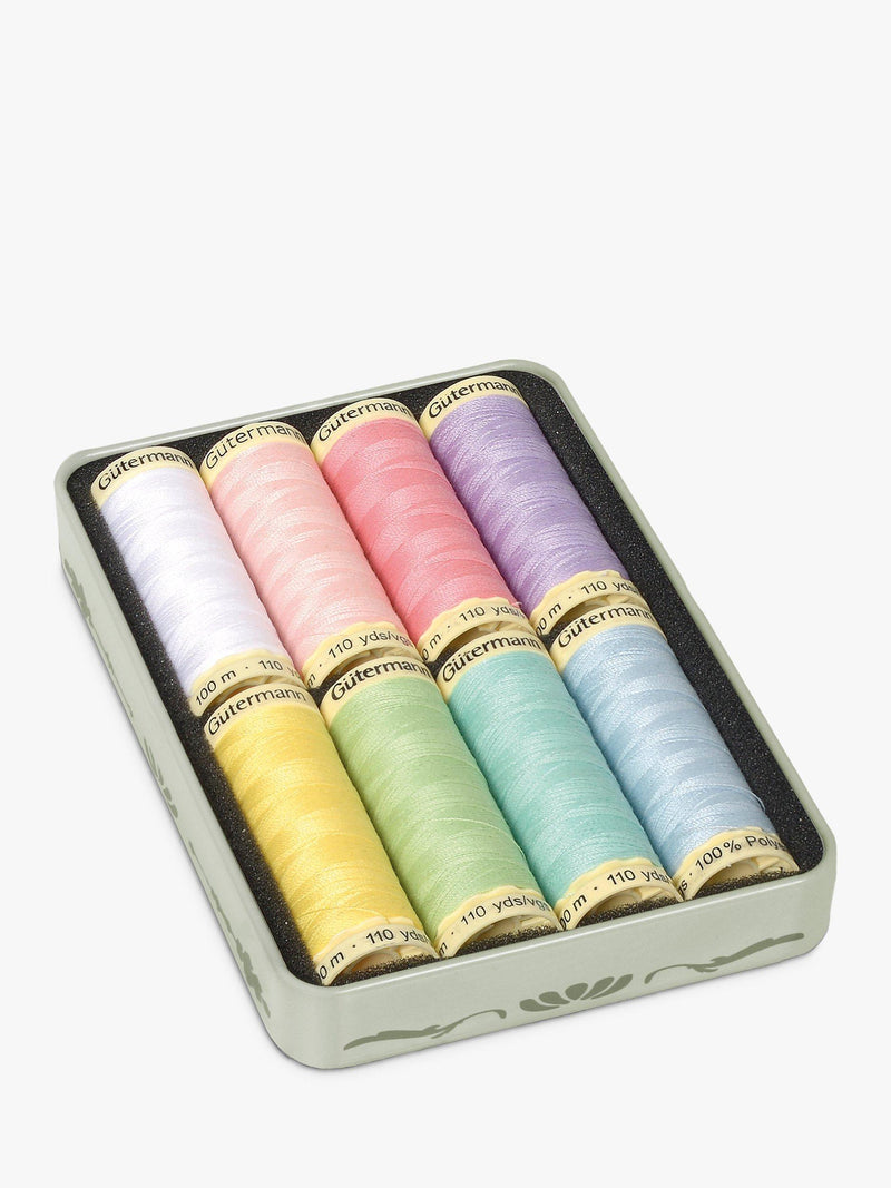 Gütermann creativ sewing thread 8 reels pastel tin, imported from the UK