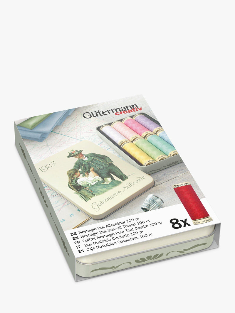 Gütermann creativ sewing thread 8 reels pastel tin, imported from the UK