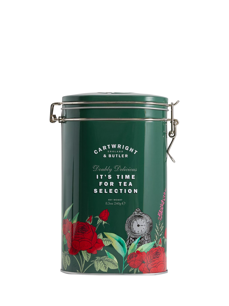 Cartwright & Butler sea salted caramel shortbread and English Breakfast tea gift tin - British product