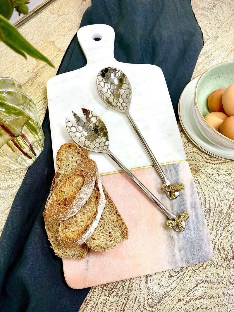 Culinary Concepts Queen Bee salad servers set with honeycomb pattern, 2 piece - British product