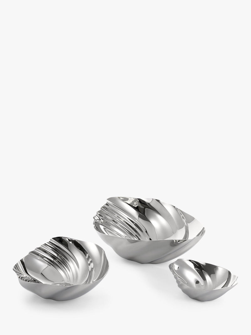 Robert Welch cascade dish in mirror-polished stainless steel, imported from the UK