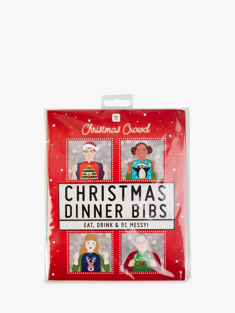Talking Tables Christmas Dinner Bibs set, UK version
