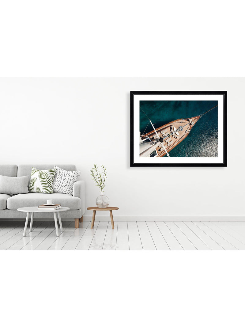 Brookpace Lascelles sail boat framed print 66x86cm, imported from the UK
