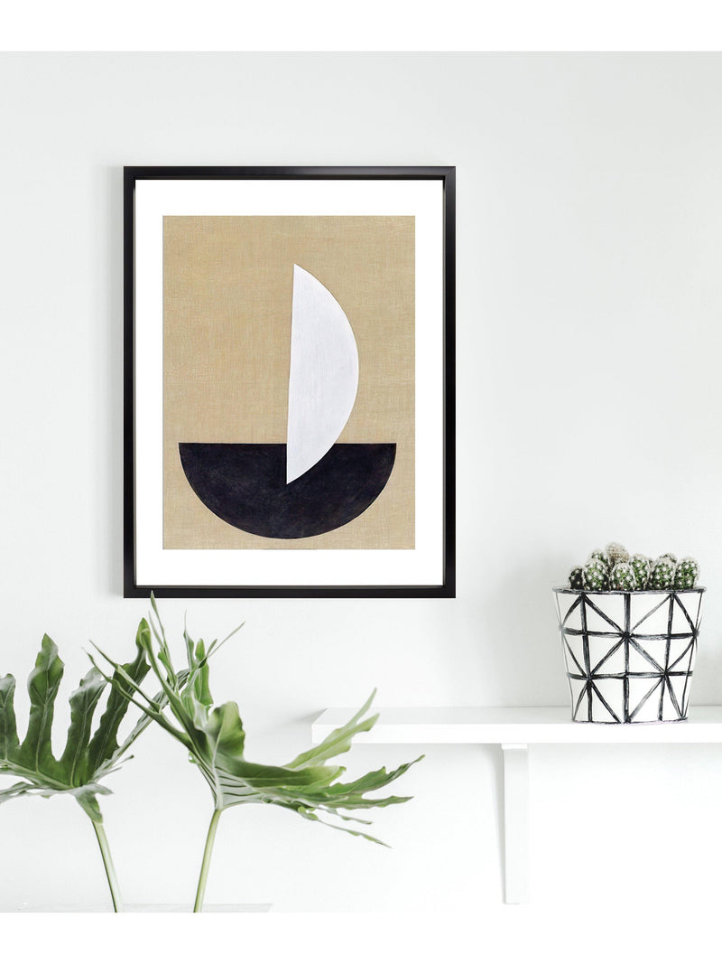 Brookpace Lascelles Geometry 3 brown framed print 76 x 56cm - British product