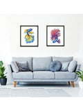 Brookpace Lascelles Fancy Fish framed print orange blue 56x46cm - British product