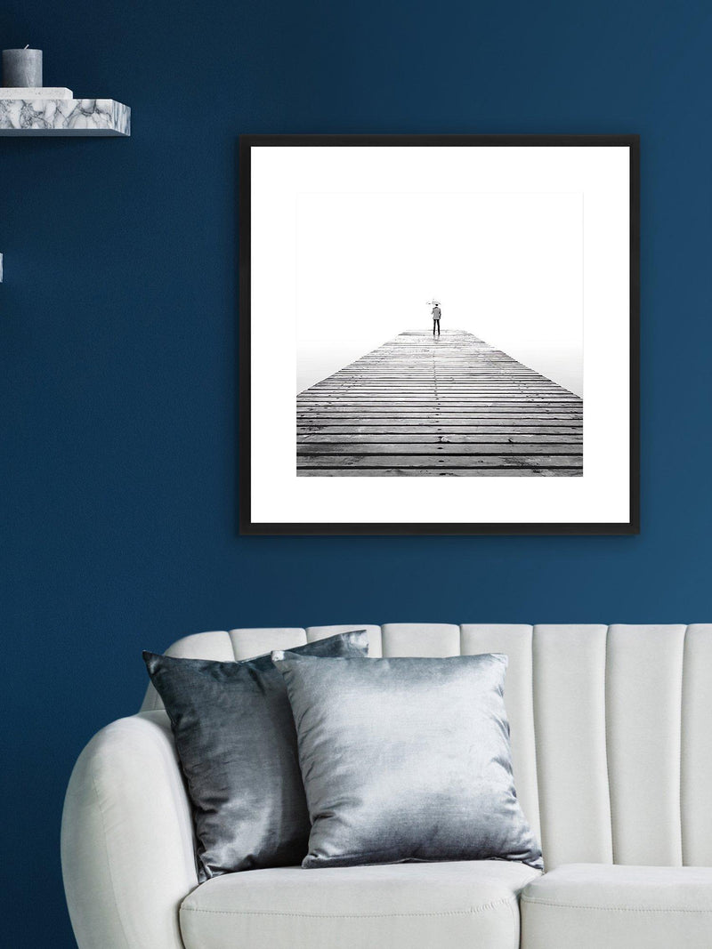 Brookpace Lascelles Pier 3 framed print 56x56cm - British product