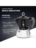 Bialetti Moka Induction Espresso Coffee Maker Black 180ml - British product