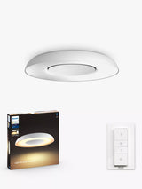 John Lewis Philips Hue White Ambiance Still Smart LED Semi Flush Ceiling Light with Bluetooth and Dimmer Switch- Buy online at McGrocer