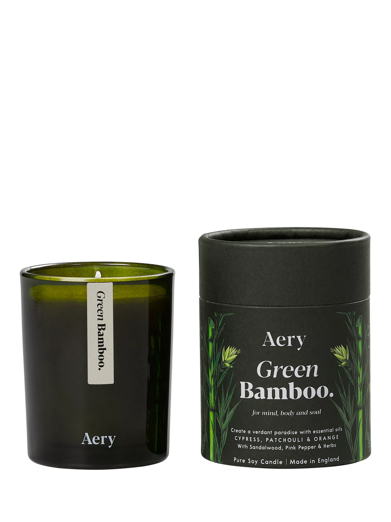 Aery green bamboo scented candle 200g - British product