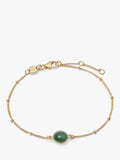 Daisy London gold plated aventurine stone bracelet, adjustable chain - British product