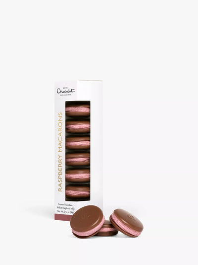 John Lewis Raspberry and Caramel Milk Chocolate Macarons 90g- Buy online at McGrocer