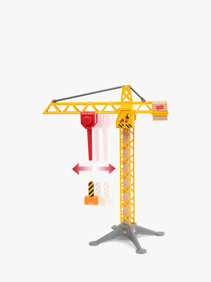 BRIO light up construction crane wooden toy (British brand)