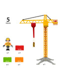 BRIO light up construction crane wooden toy (British brand)