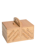 Milward wooden cantilever sewing storage box, UK version