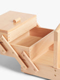 Milward wooden cantilever sewing storage box, UK version