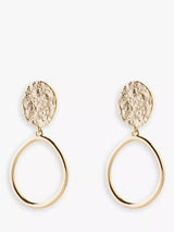 John Lewis Tutti & Co Textured Oval Drop Earrings Gold- Buy online at McGrocer