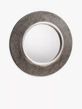 John Lewis Gallery Direct Whittington Round Textured Mirror, 80cm, Silver- Buy online at McGrocer