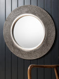 Gallery Direct Whittington round textured mirror 80cm, imported from the UK