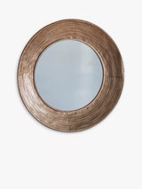 John Lewis Gallery Direct Knowle Round Metal Frame Mirror Gold 72cm- Buy online at McGrocer