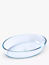 John Lewis Pyrex Essentials Oval Glass Roasting Dish Clear 1.6L 26cm- Buy online at McGrocer