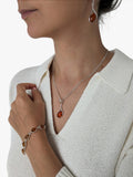 Be-Jewelled amber pendant necklace cognac 46cm - British product