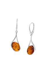John Lewis Be-Jewelled Amber Sterling Silver Drop Earrings, Cognac- Buy online at McGrocer