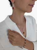 Be-Jewelled cognac amber drop earrings sterling silver, imported from the UK